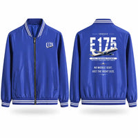 Thumbnail for Embraer E175 Stylish Jackets - Baseball Collar - Original - Royal Blue