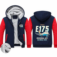 Thumbnail for Embraer E175 Zipped Sweatshirts - Cartoon - Navy & Red