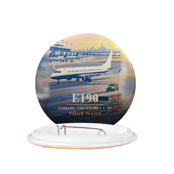Embraer E190 - 3D + Name - Pin - Full Print