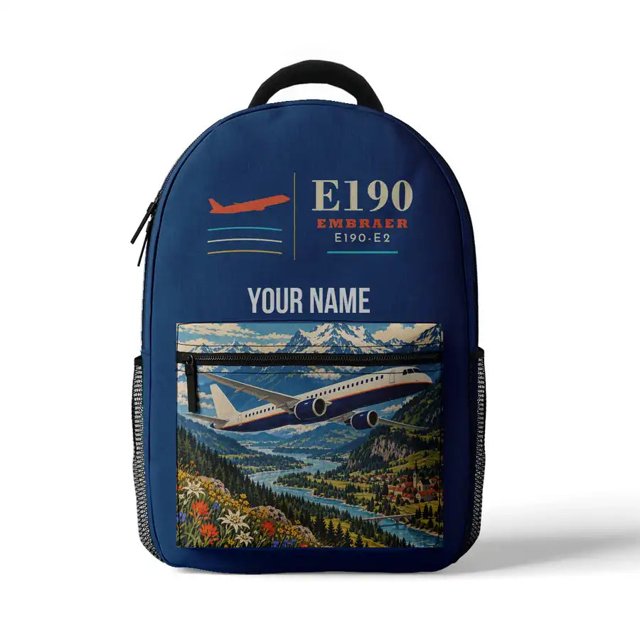 Embraer E190-E2 - 3D Backpack - Blue + Name