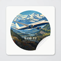 Thumbnail for Embraer E190-E2 - 3D + Name - Circle Sticker - Peel