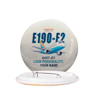 Thumbnail for Embraer E190-E2 - Cartoon + Name - Pin - Beige