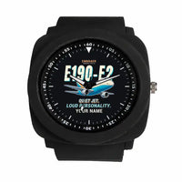 Thumbnail for Embraer E190-E2 - Cartoon + Name - Rubber Strap - Black