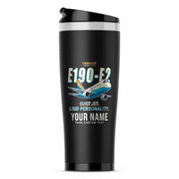 Thumbnail for Embraer E190-E2 - Cartoon + Name - Stainless Steel (No Holder) - Black