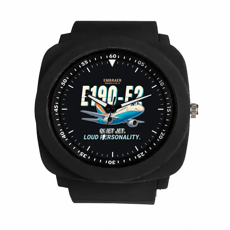 Embraer E190-E2 - Cartoon - Rubber Strap - Black