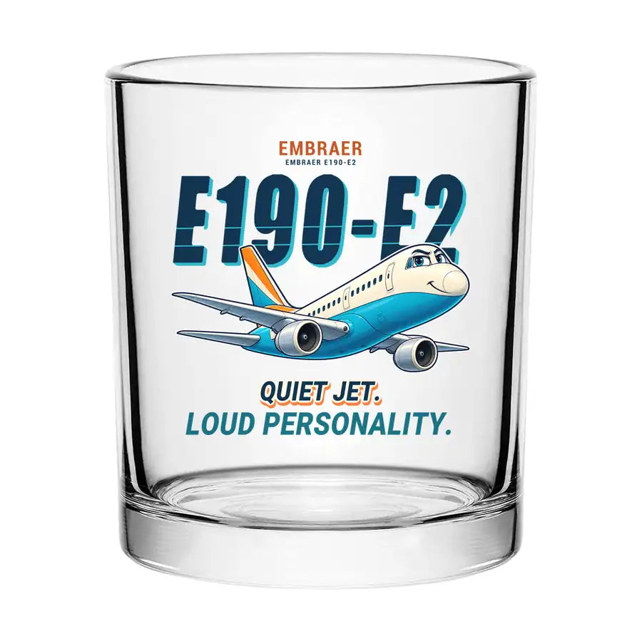 Embraer E190-E2 - Cartoon - Special Whiskey Glass