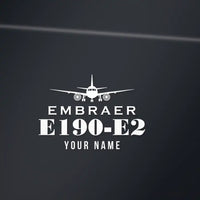 Thumbnail for Embraer E190-E2 - Heritage Die-Cut - White + Name - Die-Cut - Close-up