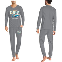 Thumbnail for Embraer E190-E2 - Men Pajamas - Cartoon Chest + Name - Gray