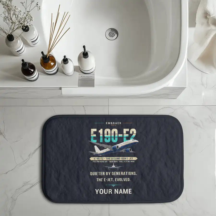 Embraer E190-E2 - Original + Name - Bath Mat