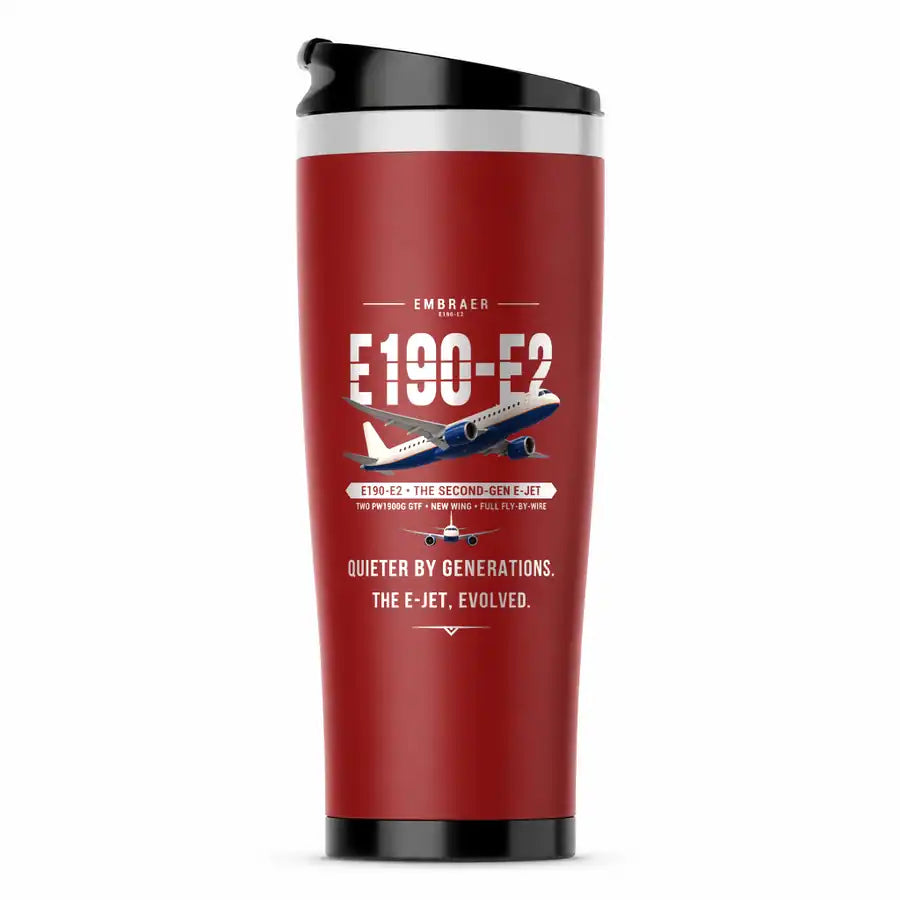 Embraer E190-E2 - Original - Stainless Steel (No Holder) - Red