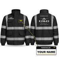Thumbnail for Embraer E190-E2 Reflective Winter Jackets - Heritage + Name - Black