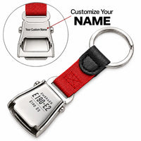 Thumbnail for Embraer E190-E2 - Seat Belt Key Chain - Tag + Name - Red