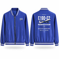Thumbnail for Embraer E190-E2 Stylish Jackets - Baseball Collar - Original - Royal Blue