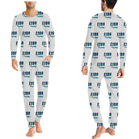 Thumbnail for Embraer E190 - Men Pajamas - Cartoon Pattern - Light Gray
