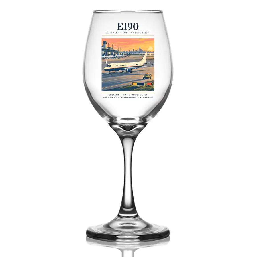 Embraer E190 - Poster - Wine Glass