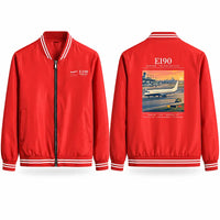 Thumbnail for Embraer E190 Stylish Jackets - Baseball Collar - Poster - Red