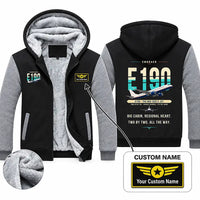 Thumbnail for Embraer E190 Zipped Sweatshirts - Original + Name - Black & Gray