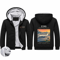 Thumbnail for Embraer E190 Zipped Sweatshirts - Poster - Black