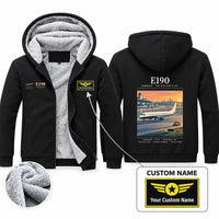 Thumbnail for Embraer E190 Zipped Sweatshirts - Poster + Name - Black