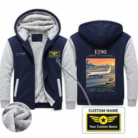 Thumbnail for Embraer E190 Zipped Sweatshirts - Poster + Name - Navy & Gray
