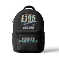 Thumbnail for Embraer E195 - 3D Backpack - Cartoon + Name - Gray
