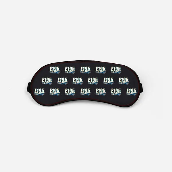 Embraer E195 - Cartoon Pattern - Sleep Mask - Black
