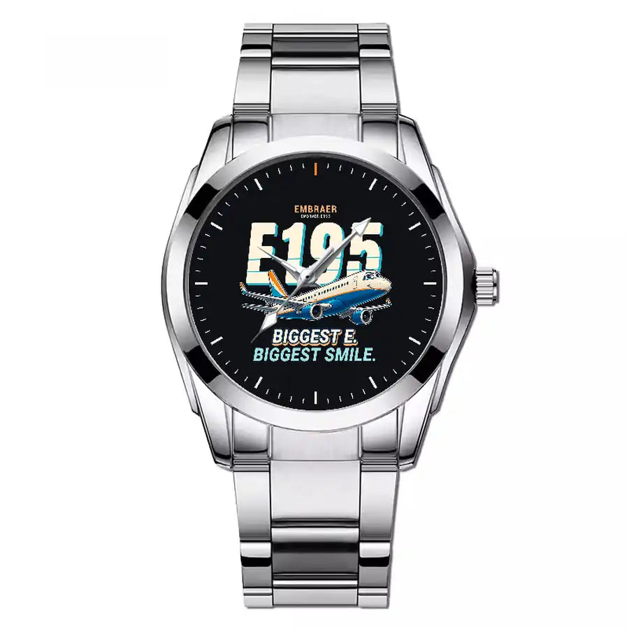 Embraer E195 - Cartoon - Stainless Steel Band - For Men