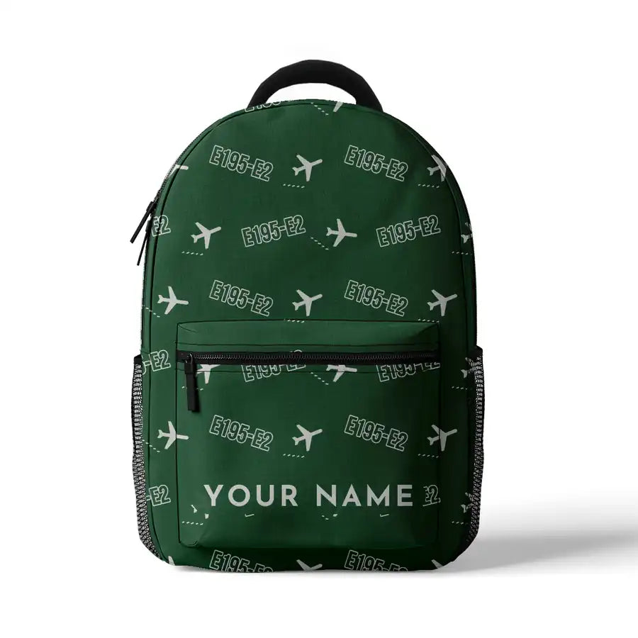Embraer E195-E2 - 3D Backpack - 3D Pattern + Name - Green