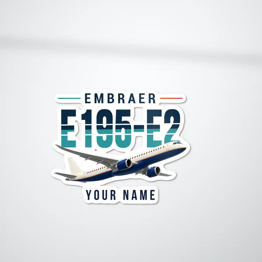 Embraer E195-E2 - Original Die-Cut + Name - Die-Cut - White Car