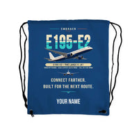 Thumbnail for Embraer E195-E2 - Drawstring Bag - Original + Name - Blue