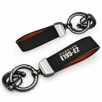 Thumbnail for Embraer E195-E2 - Leather Key Chain - Horseshoe Buckle - Tag - Black