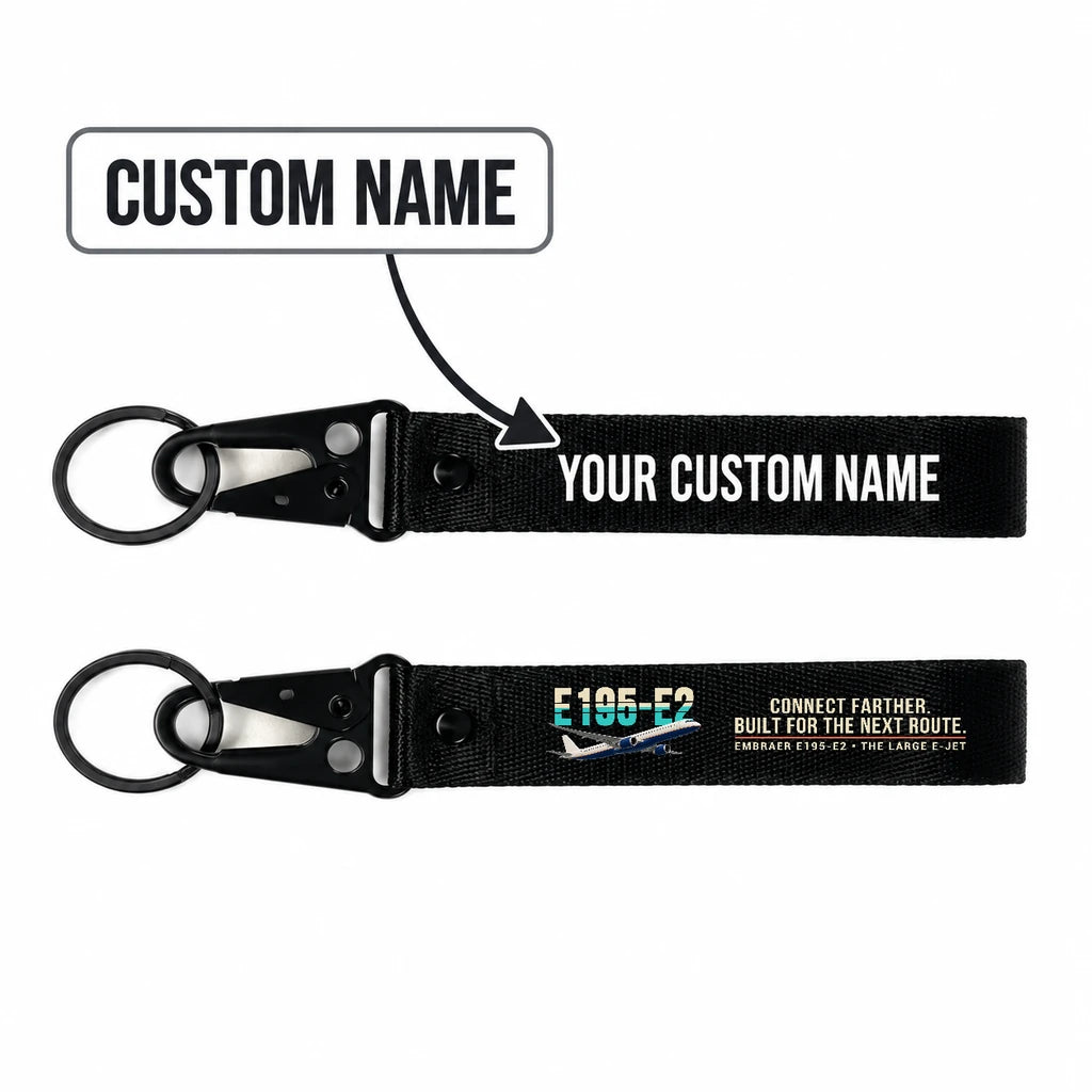 Embraer E195-E2 Hawk-Shaped Key Chains - Black - Original - Personalized