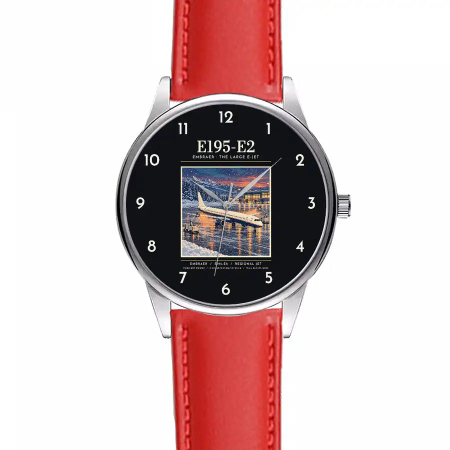 Embraer E195-E2 - Poster - Leather Strap - Red Leather Strap