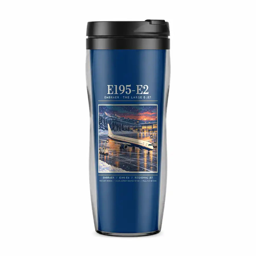 Embraer E195-E2 - Poster - Plastic (No Holder) - Blue