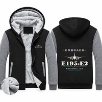 Thumbnail for Embraer E195-E2 Zipped Sweatshirts - Heritage - Black & Gray