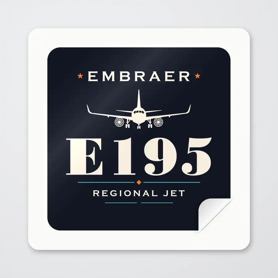 Embraer E195 - Heritage - Square Sticker - Peel