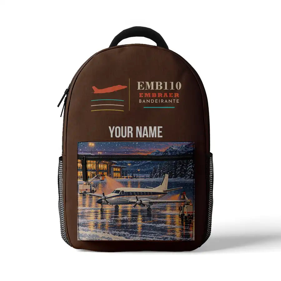 Embraer EMB 110 Bandeirante - 3D Backpack - Brown + Name