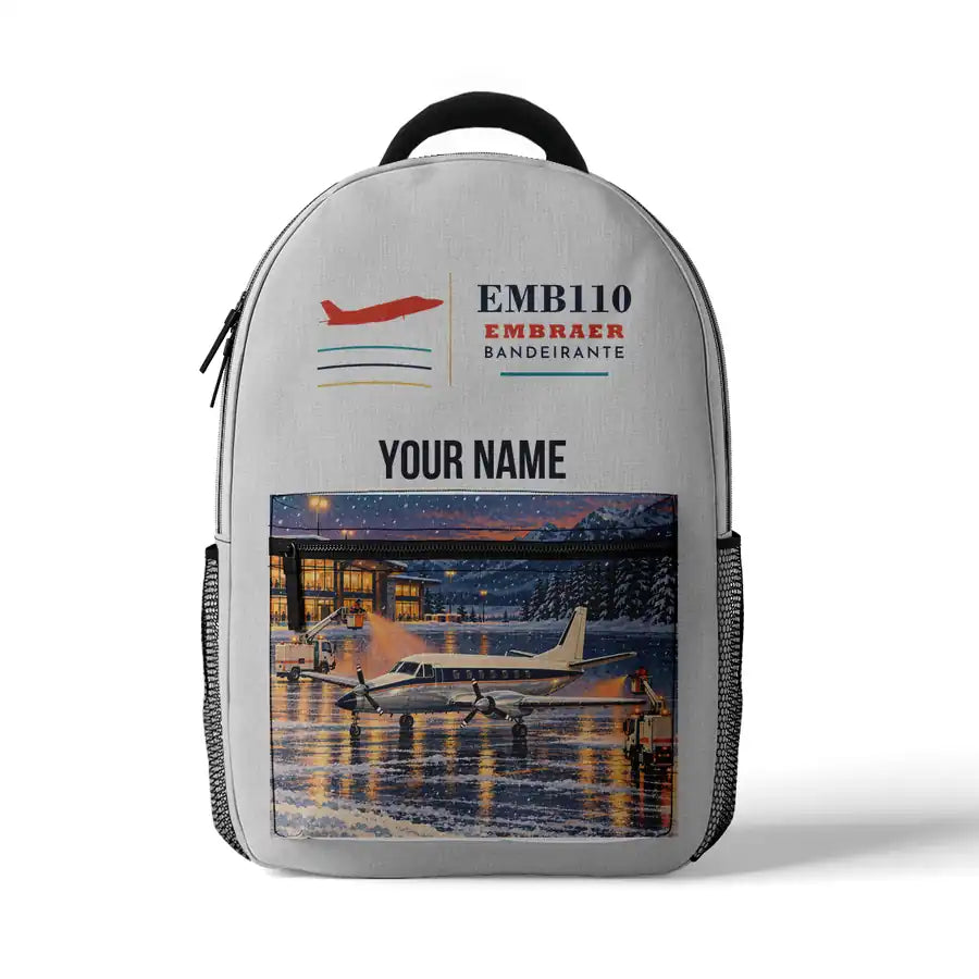 Embraer EMB 110 Bandeirante - 3D Backpack - White + Name