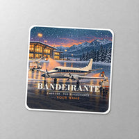 Thumbnail for Embraer EMB 110 Bandeirante - 3D + Name - Square Sticker - Close-up