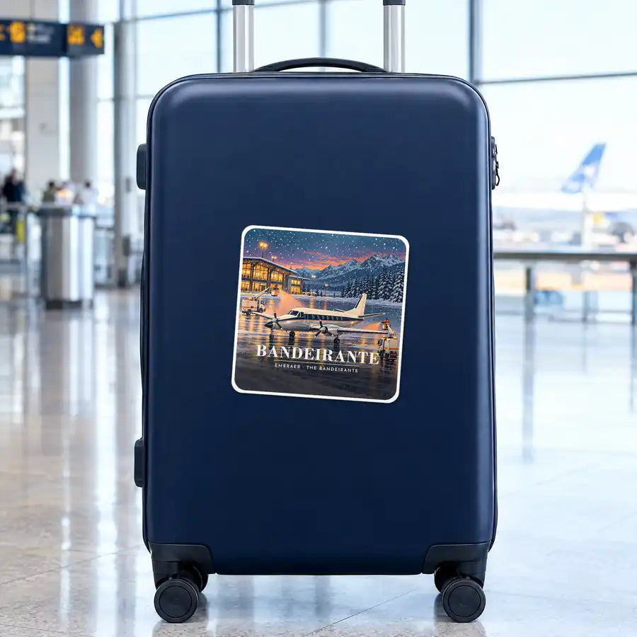 Embraer EMB 110 Bandeirante - 3D - Square Sticker - Suitcase