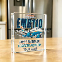 Thumbnail for Embraer EMB 110 Bandeirante - Crystal Ornament - Cartoon + Name - Kitchen