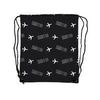 Thumbnail for Embraer EMB 110 Bandeirante - Drawstring Bag - 3D Pattern - Black