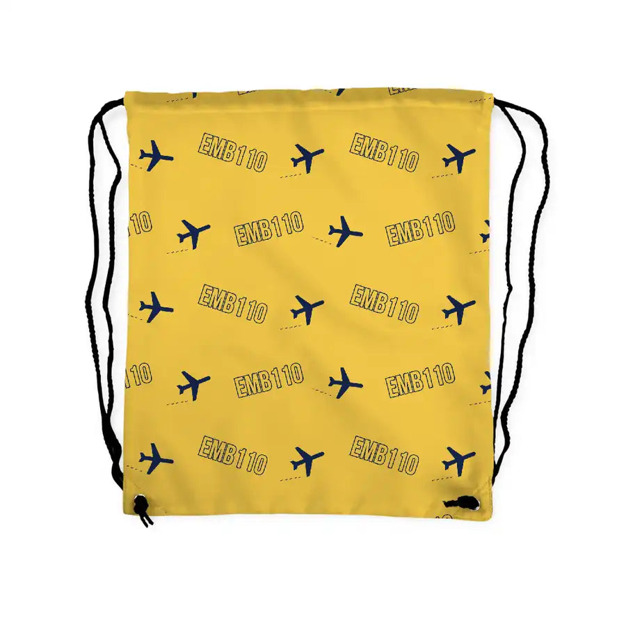 Embraer EMB 110 Bandeirante - Drawstring Bag - 3D Pattern - Yellow