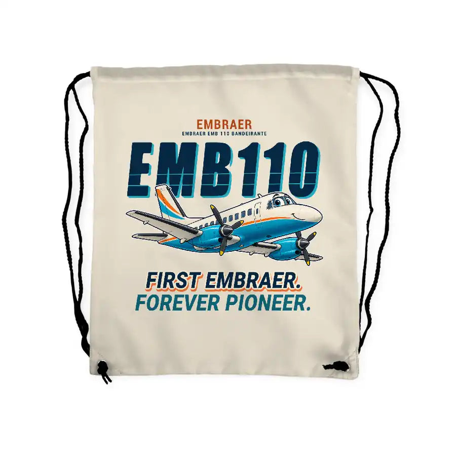 Embraer EMB 110 Bandeirante - Drawstring Bag - Cartoon - Beige