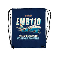 Thumbnail for Embraer EMB 110 Bandeirante - Drawstring Bag - Cartoon - Dark Blue