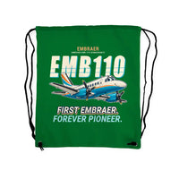 Thumbnail for Embraer EMB 110 Bandeirante - Drawstring Bag - Cartoon - Green