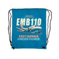 Thumbnail for Embraer EMB 110 Bandeirante - Drawstring Bag - Cartoon - Light Blue