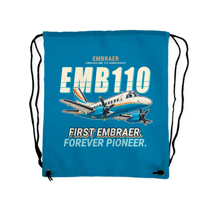 Embraer EMB 110 Bandeirante - Drawstring Bag - Cartoon - Light Blue