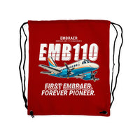 Thumbnail for Embraer EMB 110 Bandeirante - Drawstring Bag - Cartoon - Red