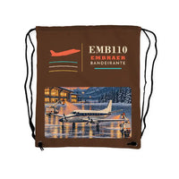 Thumbnail for Embraer EMB 110 Bandeirante - Drawstring Bag - Classic - Brown